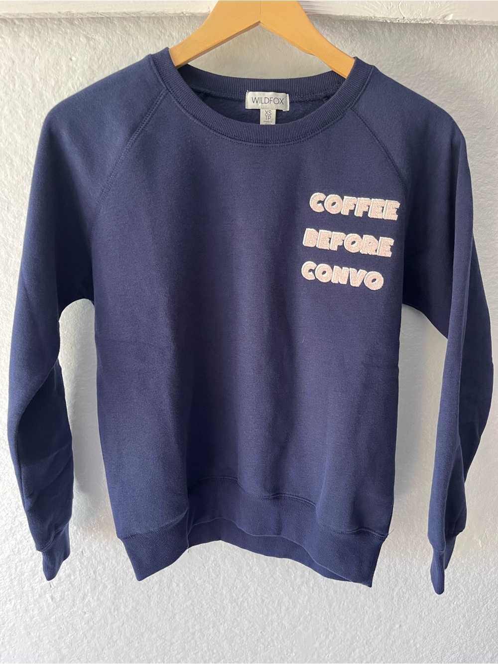 WILDFOX NWT embroidered Coffee sweatshirt